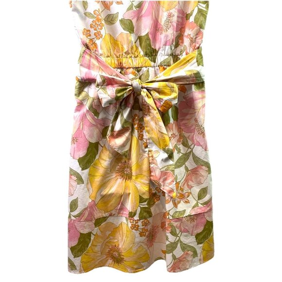 Chloe+Rene Womens Dress 100% Cotton Floral Print Tie Waist Sleeveless Boho Sz L - Picture 6 of 13